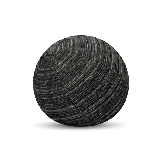 12" Round Elaine Smith Orb Pillow Luxe Stripe Charcoal