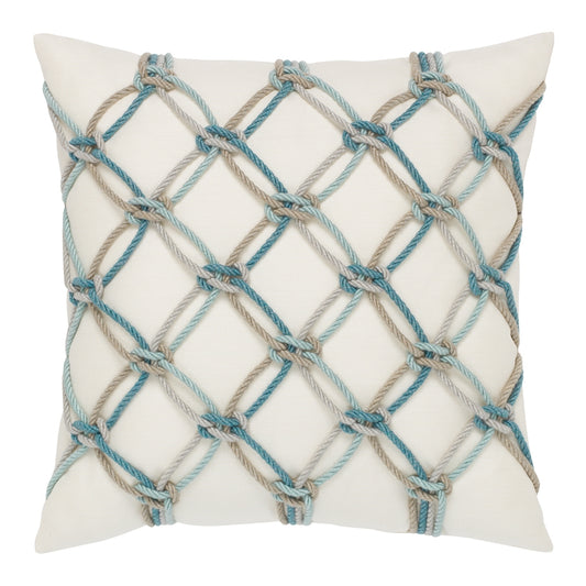 20 square designer throw pillow aqua rope