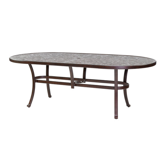 castelle 44 x 86 oval vintage cast dining table
