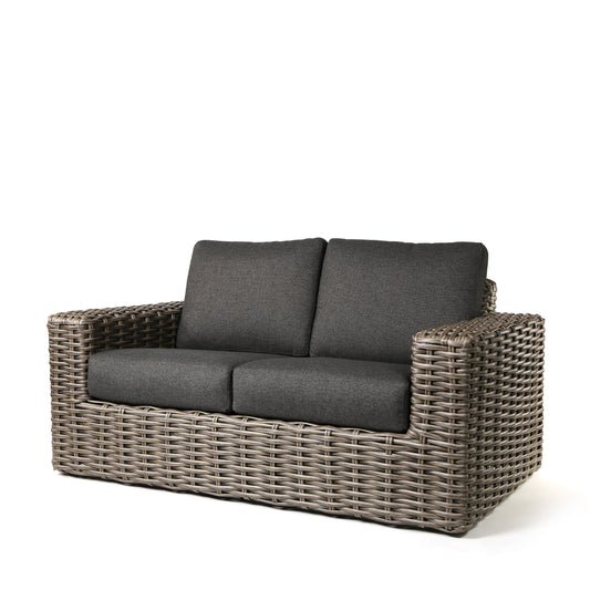 Mia Loveseat Nurture Charcoal Cushions Fog Weave