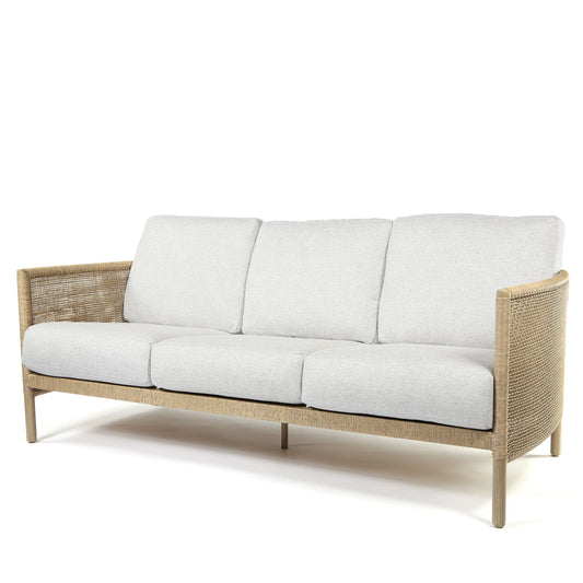 Orleans Sofa Crosshatch Vapor Cushions Flax Finish